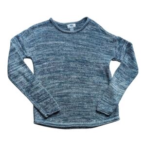 Old Navy Girls XL 14 Blue Long Sleeve Knit Cotton Crewneck Sweater
